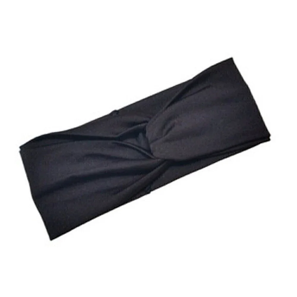 2 Pack Black Turban Twist Wrap Headbands